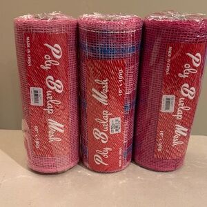 Vibrant Poly Burlap Mesh Roll - Pink